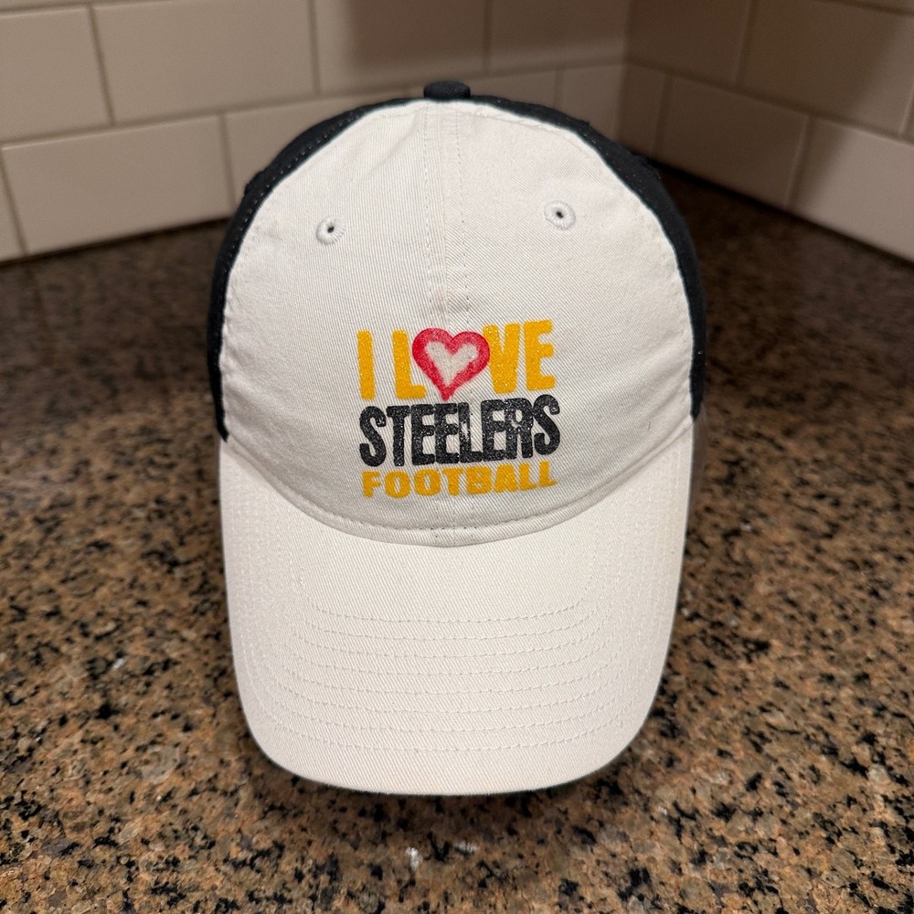 Pittsburgh Steelers Hat Reebok Baseball Cap Womens Adjustable Black White NFL